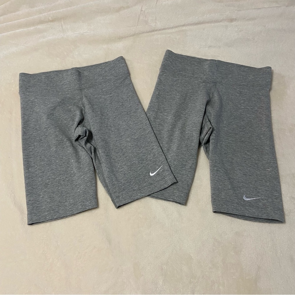 NIKE / Set of 2 Gray Tight Fit Mid Rise Short Length Biker Shorts Size XS